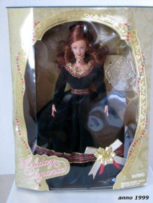 1999 New Rare Holiday Elegance 1999 Toys R Us Exclusive Red Hair Barbie Doll By Jakks Pacific