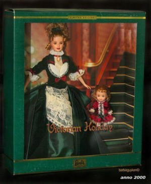 2000 Barbie and Kelly Victorian Holiday Barbie Set