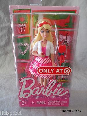 2014 Barbie  Target Exclusive Christmas Happy Holiday Mini Doll bis